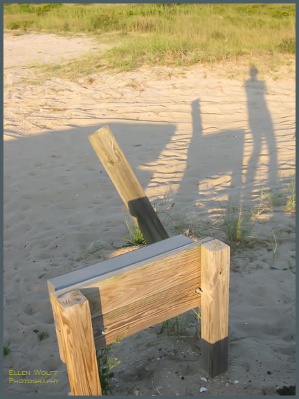 shadowplay in the sand - found beach chair
