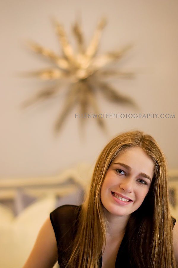 relaxed Bat Mitzvah portrait at home in NYC