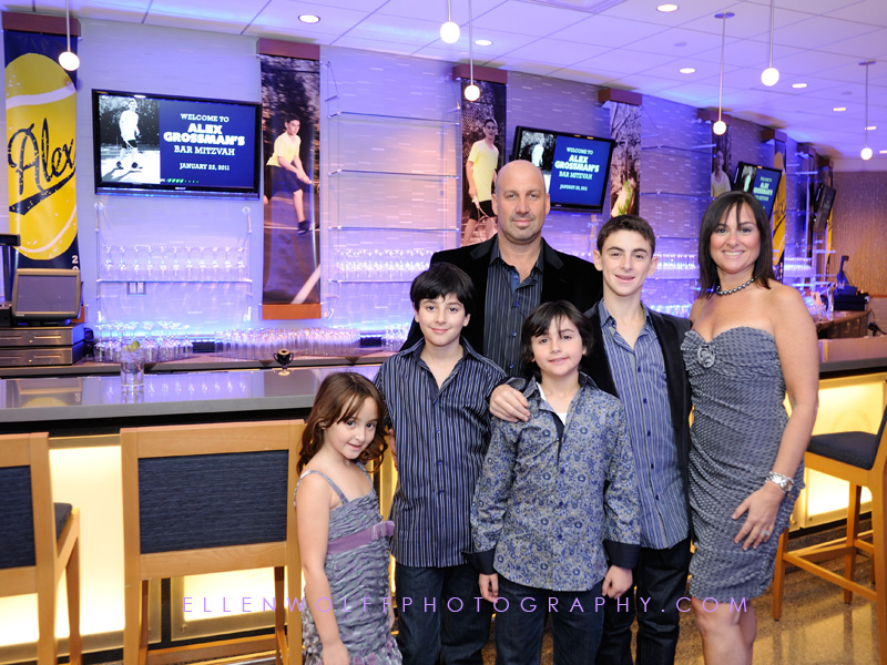 Caesar's Club in CitiField was customized with photos of Alex for his bar mitzvah