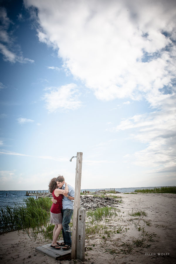 Engagement photos at the beach on li