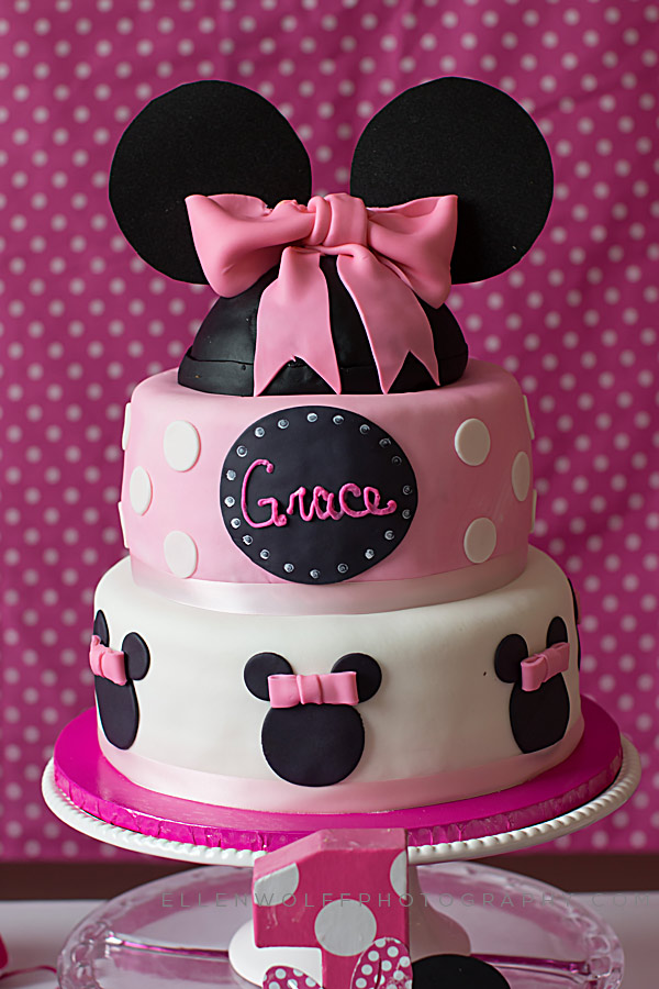 3 tiered minnie mouse birthday cake