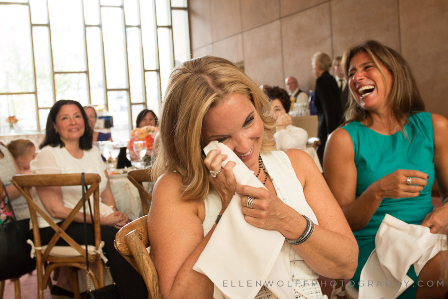 an emotional moment during the bridal shower