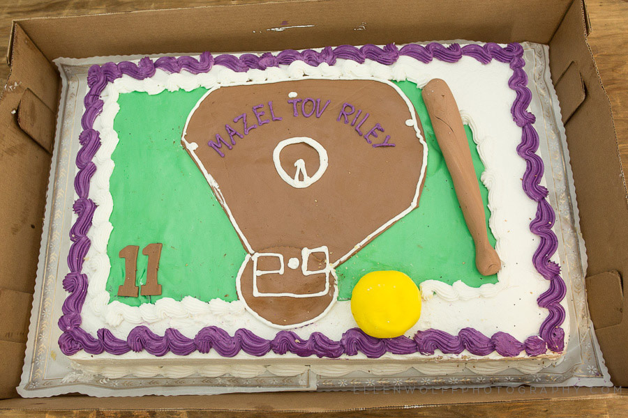 softball field bat mitzvah cake