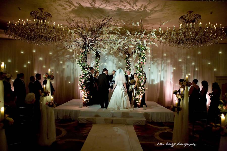 5blog 1997-53 wedding ceremony wedding ceremony under a tree canopy swirling with flowers
