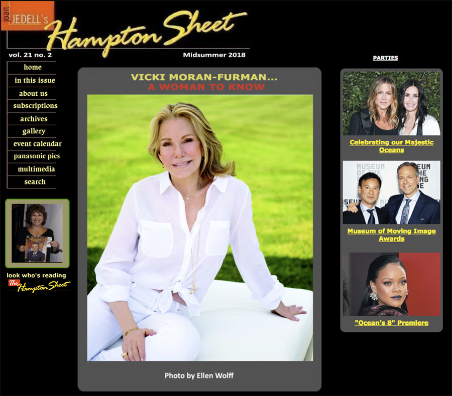 Vicki Furman on the cover of Hampton Sheet midsummer edition